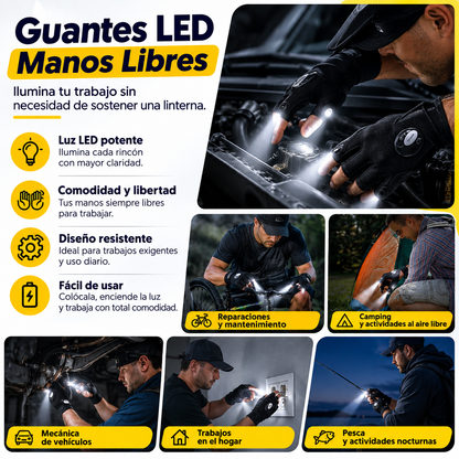 Guantes LED Manos Libres